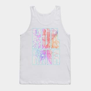 Kolkata, India City Map Typography - Colorful Tank Top